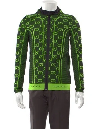 Pre-owned Gucci 2022 Interlocking G Logo Hoodie In Green