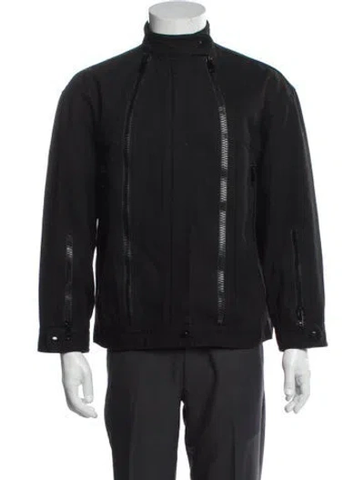 Pre-owned Gucci 2022 Interlocking G Logo Moto Jacket In Black