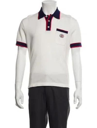 Pre-owned Gucci 2022 Interlocking G Logo Polo Shirt In White