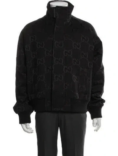 Pre-owned Gucci 2022 Jumbo Gg Windbreaker In Black