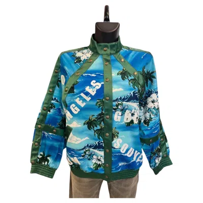 Pre-owned Gucci 2022 Los Anegeles Cruise Collection Bomber Jacket By Alessandro Michele In Blue