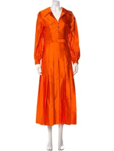 Pre-owned Gucci 2022 Midi Length Dress In Orange