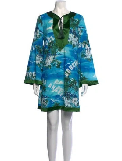 Pre-owned Gucci 2022 Mini Dress In Blue