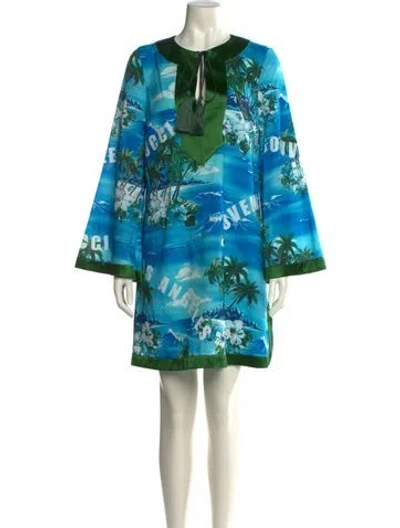 Pre-owned Gucci 2022 Mini Dress W/ Tags In Blue