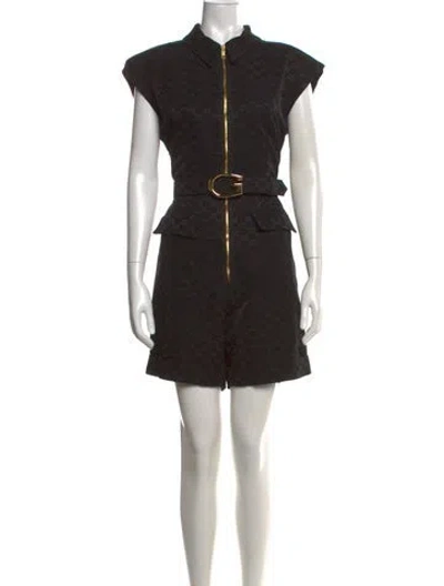 Pre-owned Gucci 2022 Patterned Jumpsuit In Black