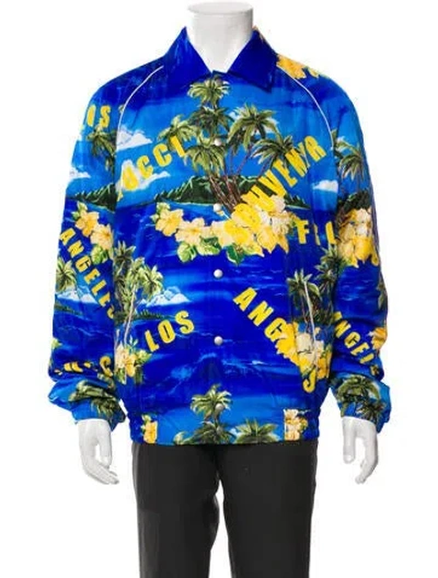 Pre-owned Gucci 2022 Printed Bomber Jacket In Blue