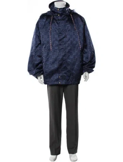 Pre-owned Gucci 2022 Printed Jacket W/ Tags In Blue
