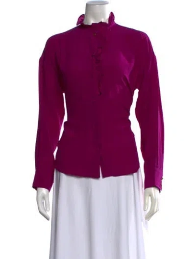 Pre-owned Gucci 2022 Silk Blouse In Purple