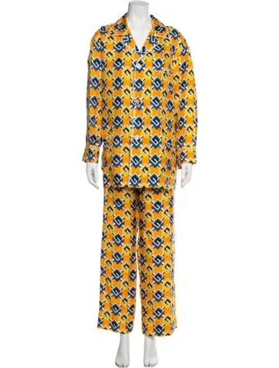 Pre-owned Gucci 2022 Silk Pajamas W/ Tags In Orange