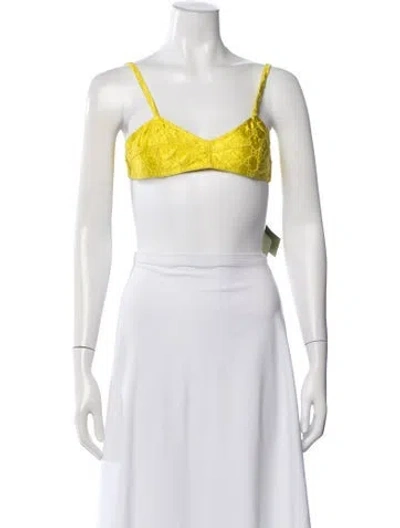 Pre-owned Gucci 2022 Silk Sports Bra W/ Tags In Yellow