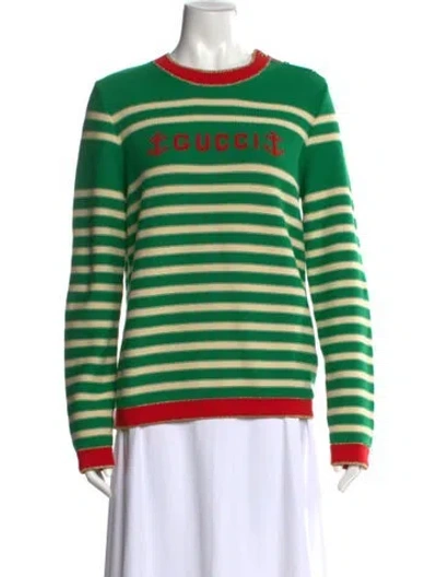 Pre-owned Gucci 2022 Striped Sweater In Green