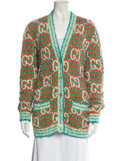 Pre-owned Gucci 2022 Striped Sweater In Orange