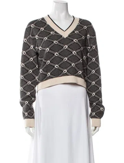 Pre-owned Gucci 2022 V-neck Sweater In Neutral