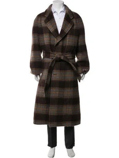 Pre-owned Gucci 2022 Web Accent Coat In Brown