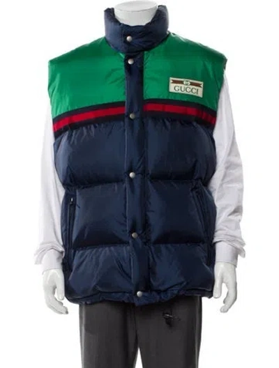 Pre-owned Gucci 2022 Web Accent Vest W/ Tags In Blue