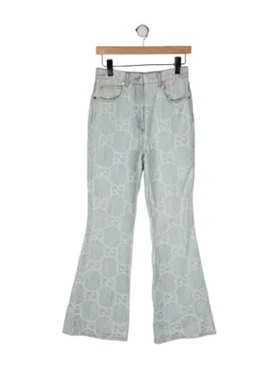 Pre-owned Gucci 2022 Wide Leg Jeans In Blue
