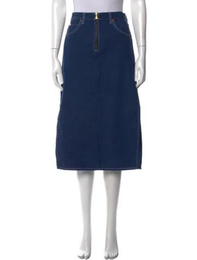 Pre-owned Gucci 2022-2023 Midi Length Skirt W/ Tags In Blue