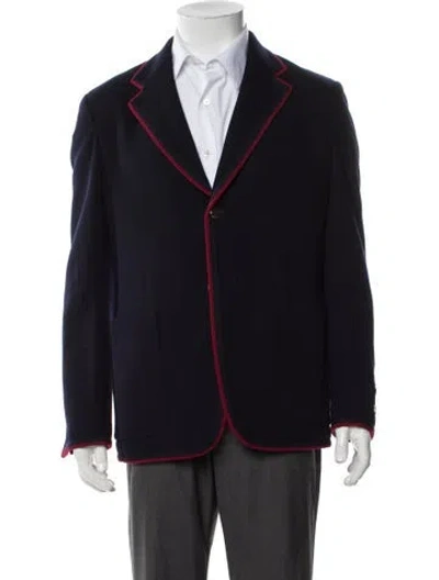 Pre-owned Gucci 2023 Bee Accent Blazer In Blue