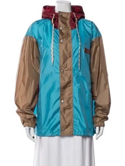 Pre-owned Gucci 2023 Colorblock Pattern Jacket In Blue