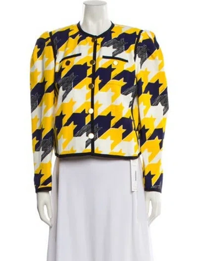 Pre-owned Gucci 2023 Geometric Houndstooth Jacket W/ Tags In Yellow
