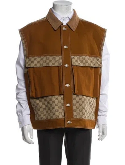 Pre-owned Gucci 2023 Gg Canvas Vest In Brown