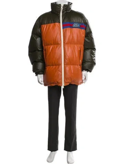 Pre-owned Gucci 2023 Gg Logo Puffer Coat W/ Tags In Orange