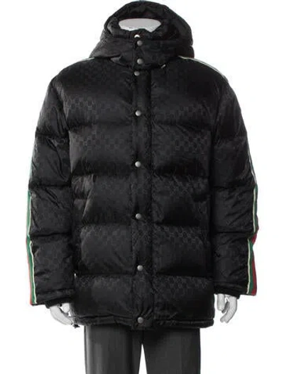 Pre-owned Gucci 2023 Gg Nylon Puffer Coat W/ Tags In Black