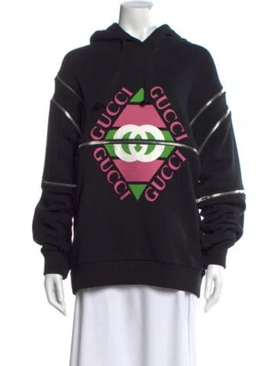 Pre-owned Gucci 2023 Graphic Print Sweatshirt In Black