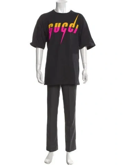 Pre-owned Gucci 2023 Graphic Print T-shirt In Black