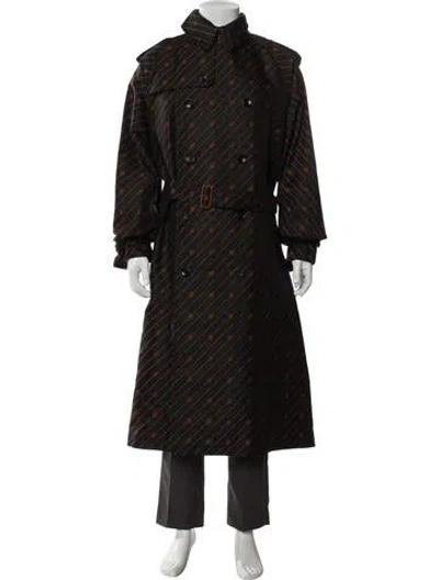 Pre-owned Gucci 2023 Interlocking G Logo Trench Coat In Brown