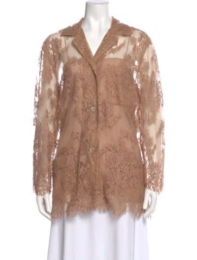 Pre-owned Gucci 2023 Lace Pattern Blouse In Neutral
