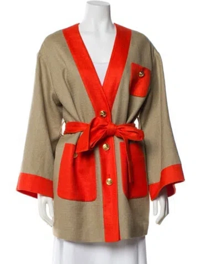 Pre-owned Gucci 2023 Linen Evening Jacket In Orange