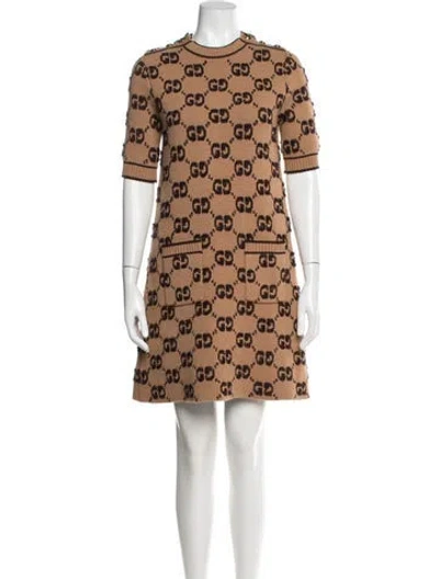 Pre-owned Gucci 2023 Mini Dress In Brown