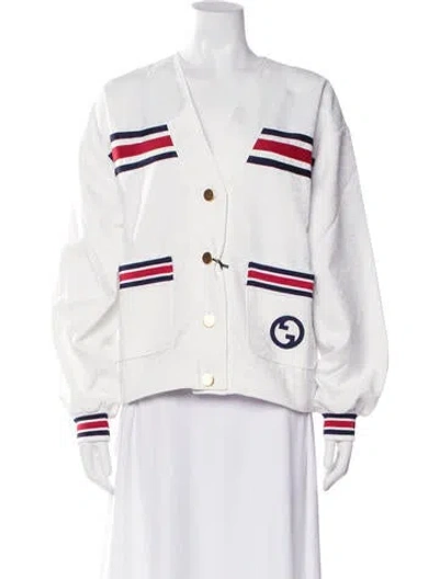 Pre-owned Gucci 2023 Patterned Jacket In White