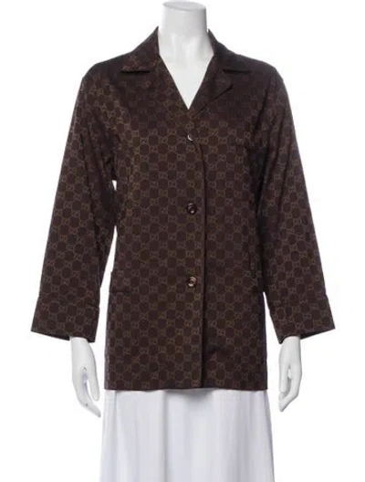 Pre-owned Gucci 2023 Printed Blazer In Brown