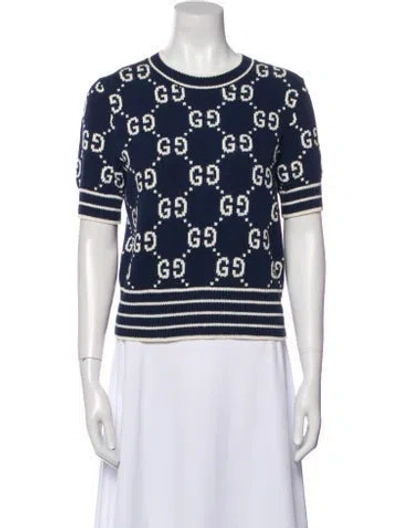 Pre-owned Gucci 2023 Printed Sweater In Blue