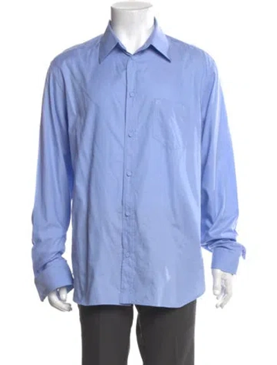 Pre-owned Gucci 2023 Running Gg Logo Dress Shirt In Blue