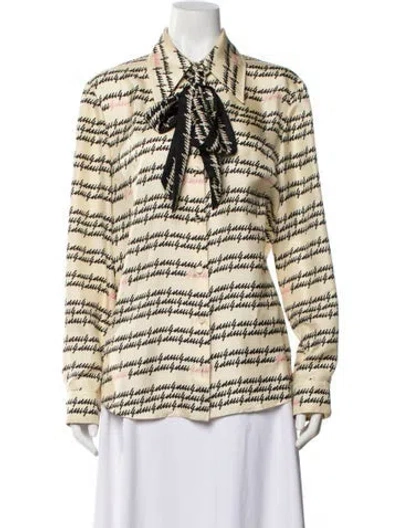 Pre-owned Gucci 2023 Silk Blouse In Neutral