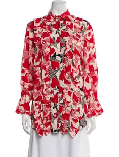 Pre-owned Gucci 2023 Silk Blouse In Red