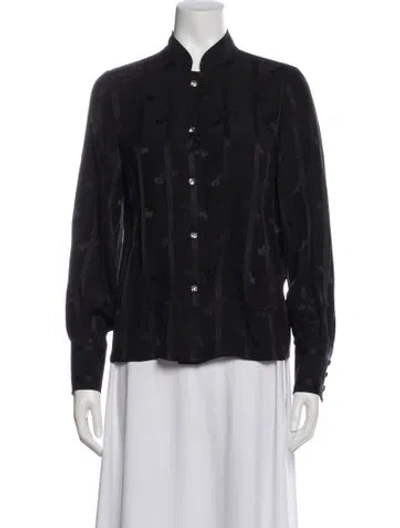 Pre-owned Gucci 2023 Silk Blouse W/ Tags In Black