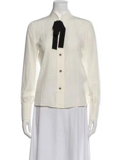 Pre-owned Gucci 2023 Silk Blouse W/ Tags In Neutral