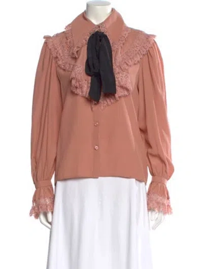 Pre-owned Gucci 2023 Silk Blouse W/ Tags In Pink