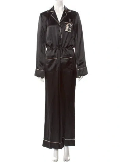 Pre-owned Gucci 2023 Silk Jumpsuit In Black