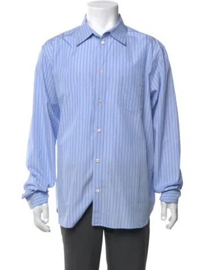 Pre-owned Gucci 2023 Striped Dress Shirt In Blue