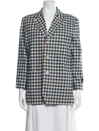 Pre-owned Gucci 2023 Sylvie Web Accent Blazer In Blue