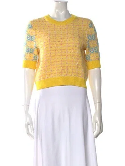 Pre-owned Gucci 2023 Tweed Sweater W/ Tags In Yellow