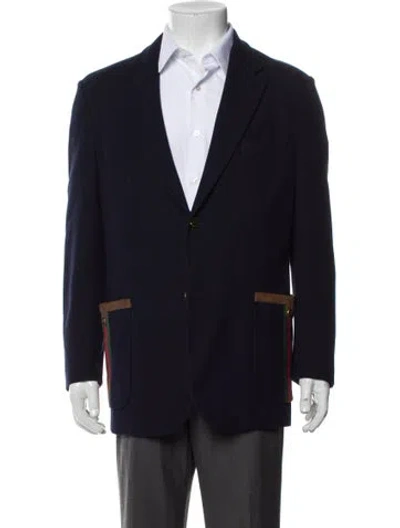 Pre-owned Gucci 2023 Web Accent Blazer In Blue