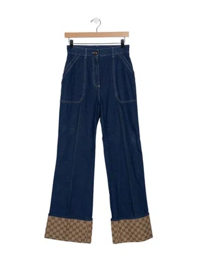 Pre-owned Gucci 2023 Wide Leg Jeans In Blue