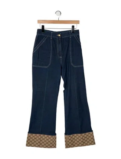 Pre-owned Gucci 2023 Wide Leg Jeans In Blue