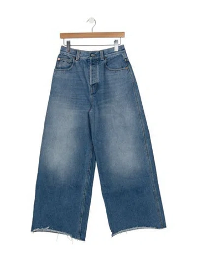 Pre-owned Gucci 2023-2024 Wide Leg Jeans In Blue